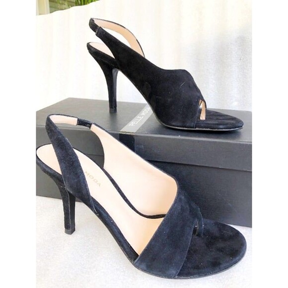 Pelle Moda Black Suede Strap Sandals Size 7 - Picture 2 of 9